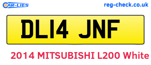 DL14JNF are the vehicle registration plates.