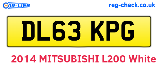 DL63KPG are the vehicle registration plates.