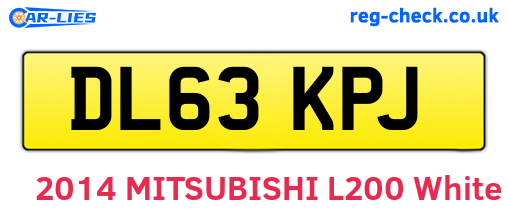 DL63KPJ are the vehicle registration plates.