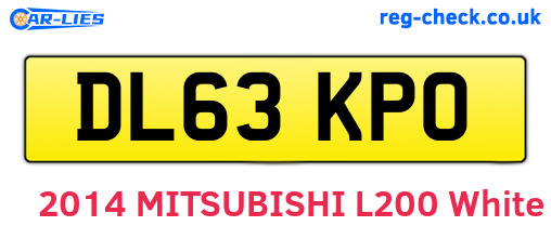 DL63KPO are the vehicle registration plates.