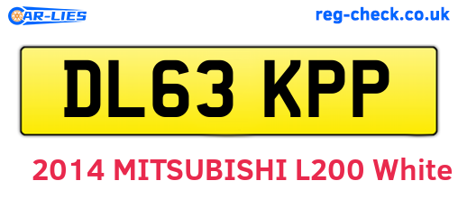 DL63KPP are the vehicle registration plates.