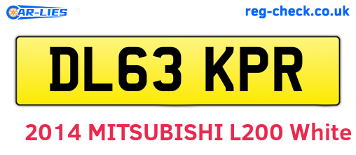 DL63KPR are the vehicle registration plates.