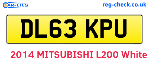 DL63KPU are the vehicle registration plates.