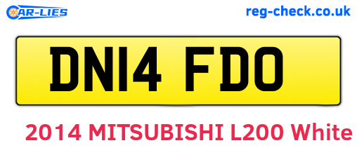 DN14FDO are the vehicle registration plates.