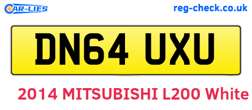 DN64UXU are the vehicle registration plates.