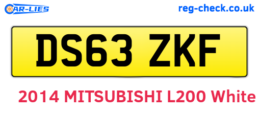 DS63ZKF are the vehicle registration plates.