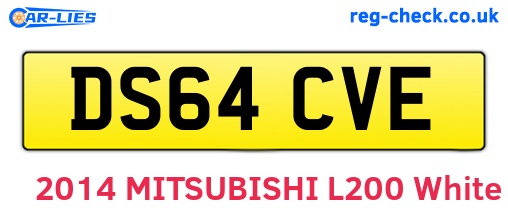 DS64CVE are the vehicle registration plates.