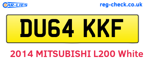 DU64KKF are the vehicle registration plates.