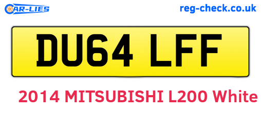 DU64LFF are the vehicle registration plates.