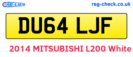 DU64LJF are the vehicle registration plates.