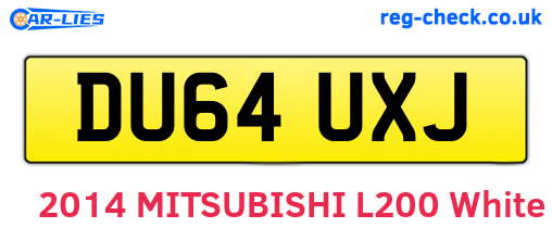 DU64UXJ are the vehicle registration plates.