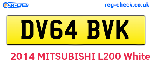 DV64BVK are the vehicle registration plates.