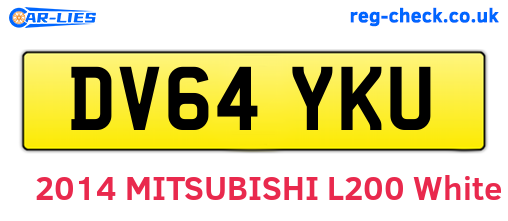 DV64YKU are the vehicle registration plates.