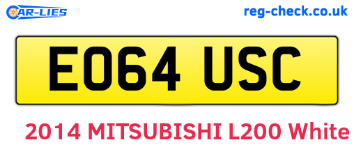 EO64USC are the vehicle registration plates.