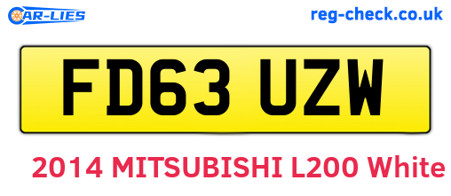 FD63UZW are the vehicle registration plates.