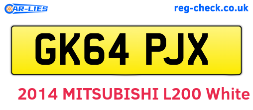 GK64PJX are the vehicle registration plates.