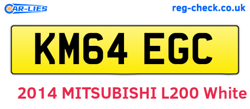 KM64EGC are the vehicle registration plates.