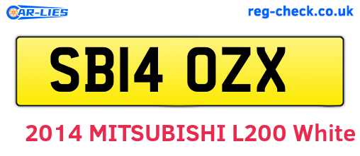 SB14OZX are the vehicle registration plates.