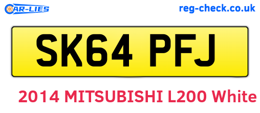 SK64PFJ are the vehicle registration plates.