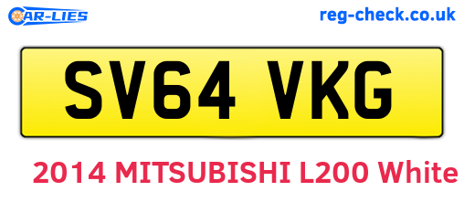 SV64VKG are the vehicle registration plates.