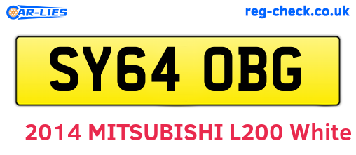 SY64OBG are the vehicle registration plates.