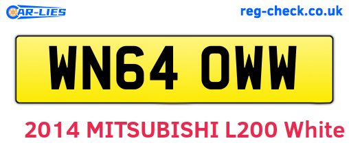 WN64OWW are the vehicle registration plates.