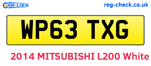 WP63TXG are the vehicle registration plates.