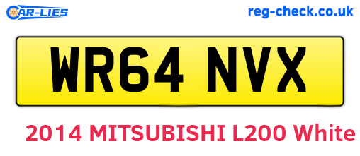WR64NVX are the vehicle registration plates.
