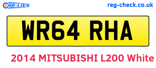 WR64RHA are the vehicle registration plates.