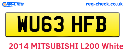 WU63HFB are the vehicle registration plates.