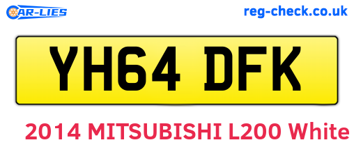 YH64DFK are the vehicle registration plates.