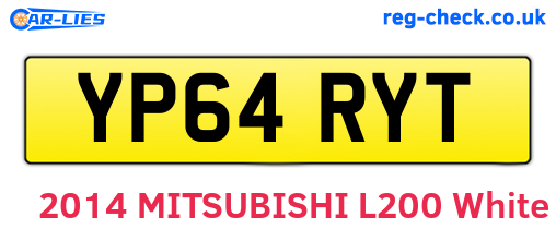 YP64RYT are the vehicle registration plates.