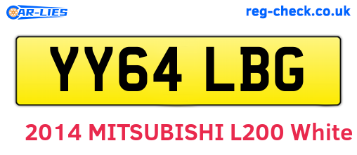YY64LBG are the vehicle registration plates.