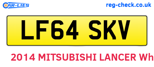 LF64SKV are the vehicle registration plates.