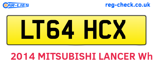 LT64HCX are the vehicle registration plates.