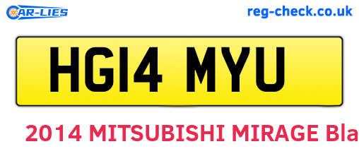 HG14MYU are the vehicle registration plates.