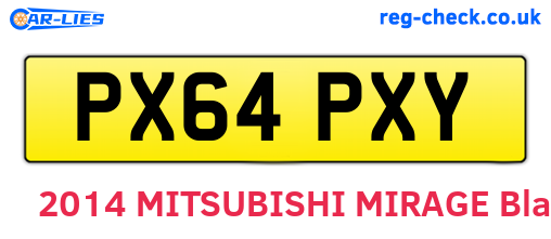 PX64PXY are the vehicle registration plates.