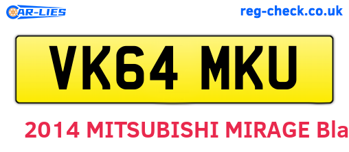VK64MKU are the vehicle registration plates.