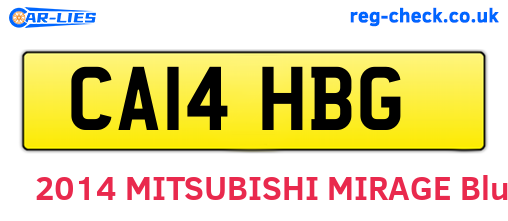 CA14HBG are the vehicle registration plates.