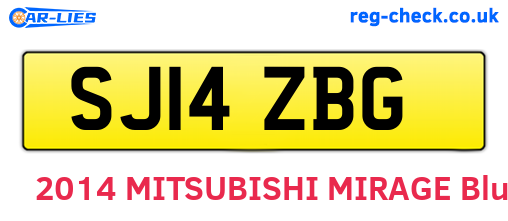 SJ14ZBG are the vehicle registration plates.