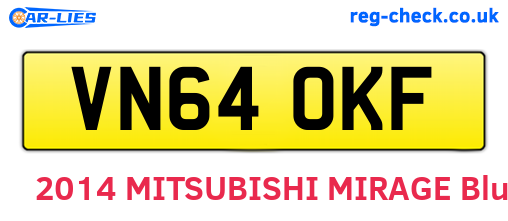 VN64OKF are the vehicle registration plates.