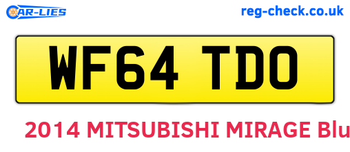 WF64TDO are the vehicle registration plates.