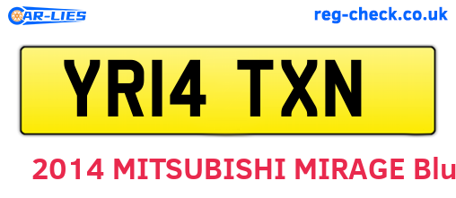 YR14TXN are the vehicle registration plates.