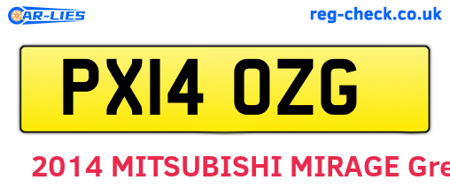 PX14OZG are the vehicle registration plates.