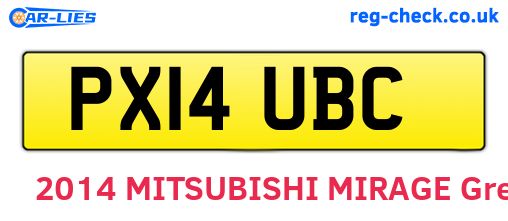 PX14UBC are the vehicle registration plates.