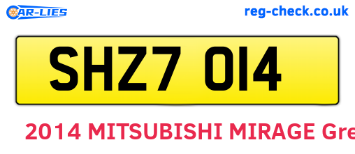 SHZ7014 are the vehicle registration plates.