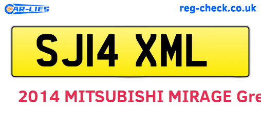 SJ14XML are the vehicle registration plates.
