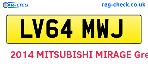 LV64MWJ are the vehicle registration plates.