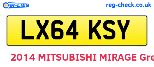 LX64KSY are the vehicle registration plates.