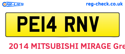 PE14RNV are the vehicle registration plates.